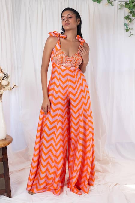 Lavina sippy Chevron Pattern Jumpsuit 