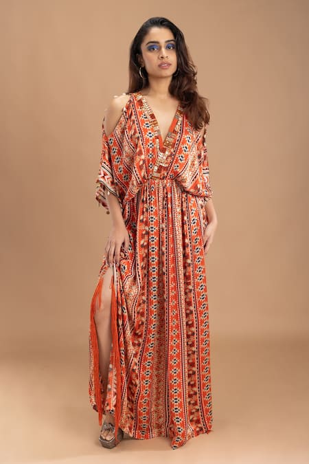 Lavina sippy Aztec Abstract Print Kaftan 