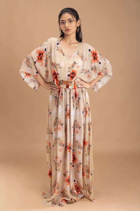 Lavina sippy Abstract Floral Print Kaftan 