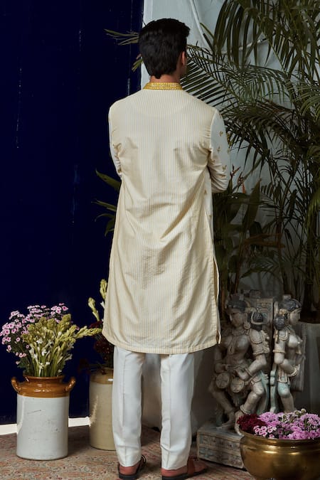 Philocaly Floral Embroidered Kurta & Trouser Set 
