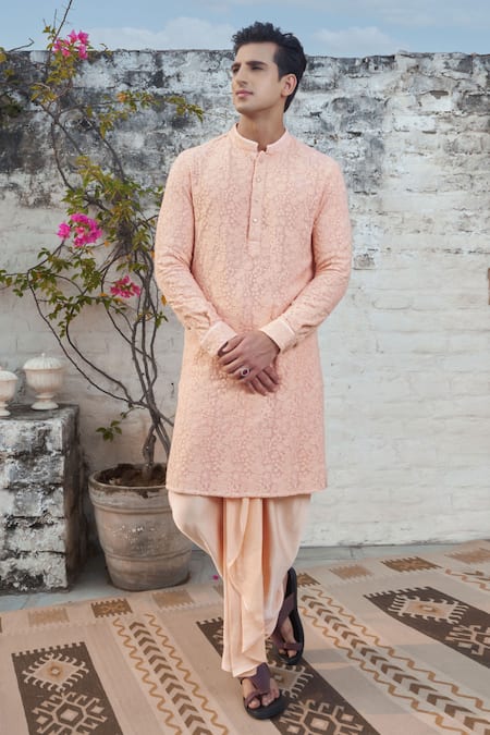 Philocaly Caspian Gardenia Embroidered Kurta 