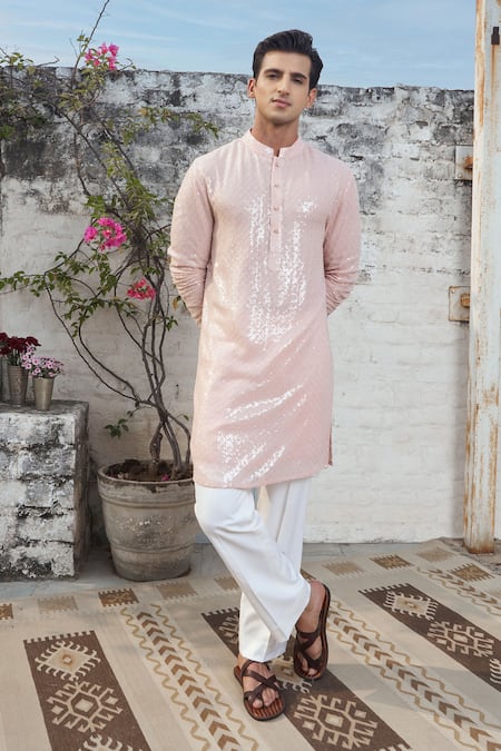 Philocaly Zephyr Pure Silk Sequin Embroidered Kurta 