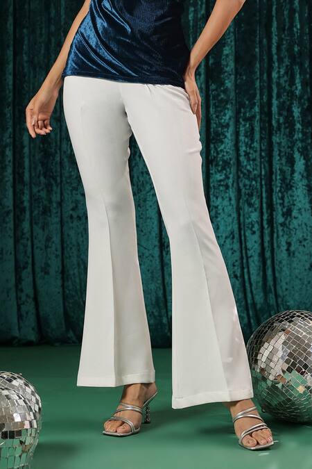 Shop B'Infinite Blue Velvet, Polyester One Shoulder Celestial Top And Trouser Set Online at Aza Fashions Shop_B'Infinite_Blue Velvet, Polyester One Shoulder Celestial Top And Trouser Set _Online_at_Aza_Fashions