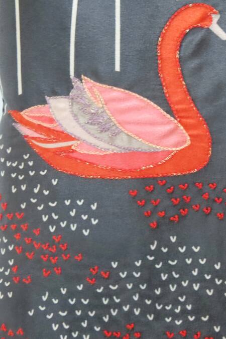 Mid July Home_Black Premium Velvet Embroidery Rivers Lullaby Cushion Cover_Online_at_Aza_Fashions