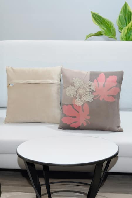 Mid July Home Morning Mist Embroidered Cushion Cover 