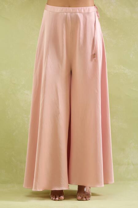 Shop_Prisho_Pink Chiffon Embroidery, Zari, Sequins, Beads Round Neck Floral Kurta Set _Online_at_Aza_Fashions