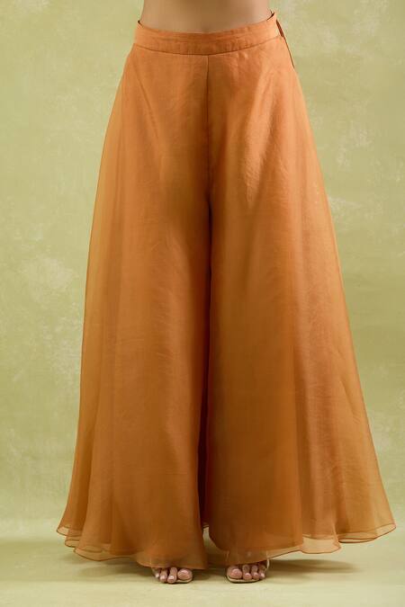 Buy Prisho Orange Cotton, Georgette, Chiffon Floral Veil Embellished Kurta Sharara Set Online at Aza Fashions Buy_Prisho_Orange Cotton, Georgette, Chiffon Floral Veil Embellished Kurta Sharara Set _Online_at_Aza_Fashions