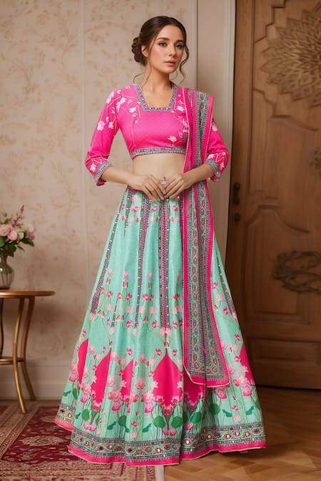 Samyukta Singhania Lotus Bloom Print Lehenga Set 