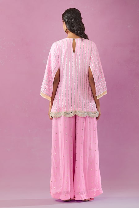 Kunwarani Ritu Gota Mirror Embroidered Kurta Gharara Set 