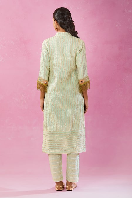 Kunwarani Ritu Gota Patti Embroidered Kurta Pant Set 