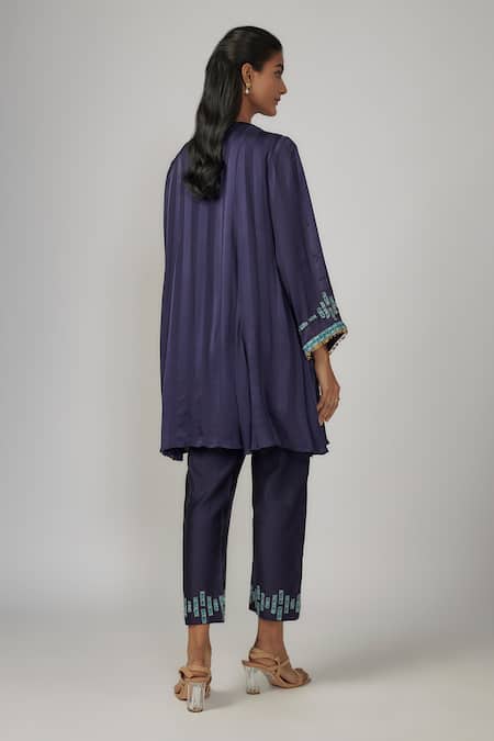 Sandhya Shah Bead Embroidered Kurta Pant Set 