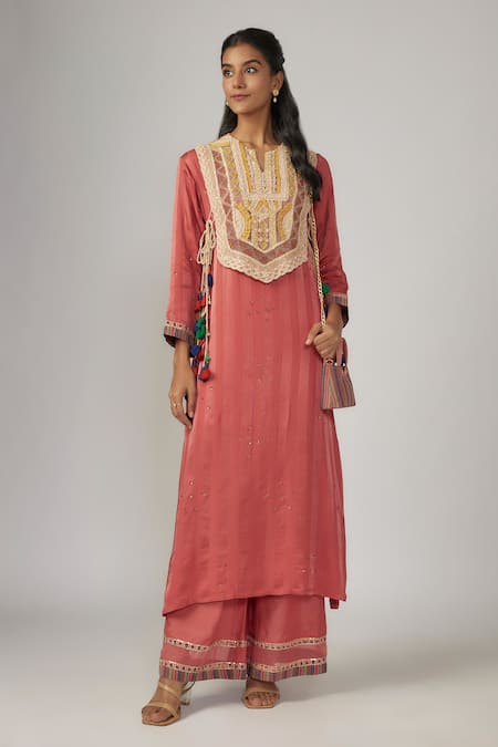 Sandhya Shah Ruah Sequin Embellished Kurta Palazzo Set 