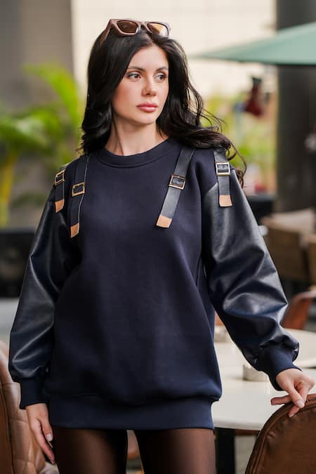 The Episode Navy Fringed Sweatshirt 