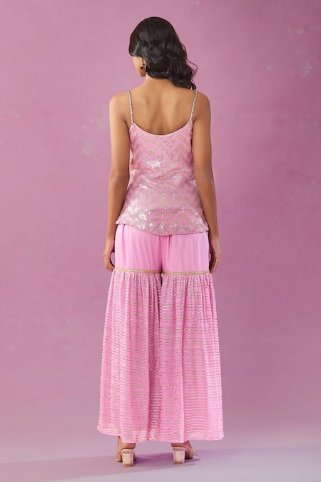 Kunwarani Ritu Mirror Embroidered Kurta Gharara Set 