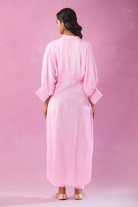 Kunwarani Ritu Pearl Embellished Pink Kurta & Salwar Set 