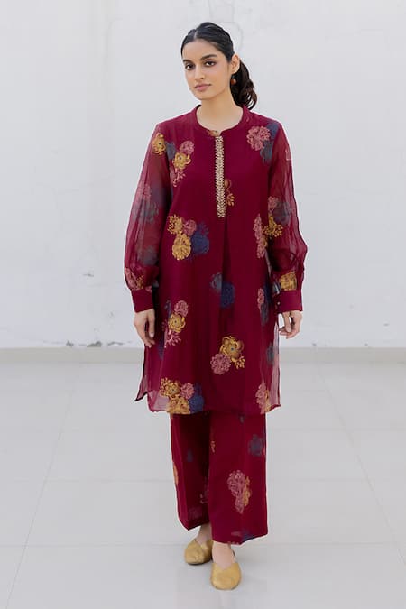 Juanita by Shubhda Hand Block Printed Kurta & Pant Co-ord Set 