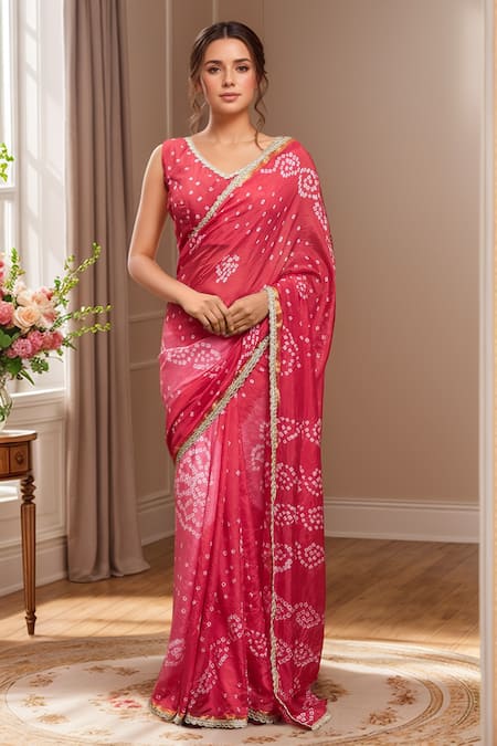 Samyukta Singhania Bandhani Pattern Saree With Blouse 