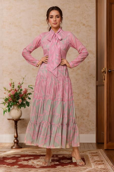 Samyukta Singhania Blushing Botanicals Pattern Dress 