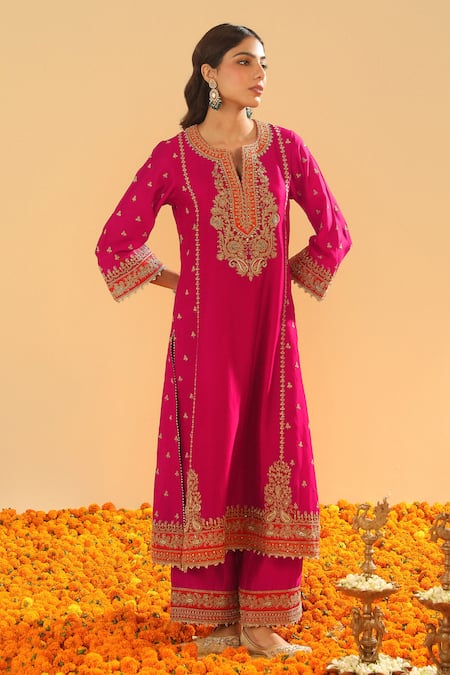 Sheetal Batra Aamish Kirandori Embroidered Kurta With Palazzo 