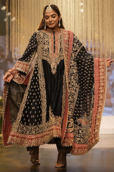 Sheetal Batra Blue , Satin, Organza Zari, Gul Embroidered Choga Kurta Set Online at Aza Fashions Sheetal Batra_Blue , Satin, Organza Zari, Gul Embroidered Choga Kurta Set _Online_at_Aza_Fashions