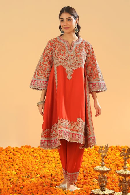 Buy Sheetal Batra Orange , Organza, Satin Ornate Paisley Embroidered Anarkali Set Online at Aza Fashions Buy_Sheetal Batra_Orange , Organza, Satin Ornate Paisley Embroidered Anarkali Set _Online_at_Aza_Fashions