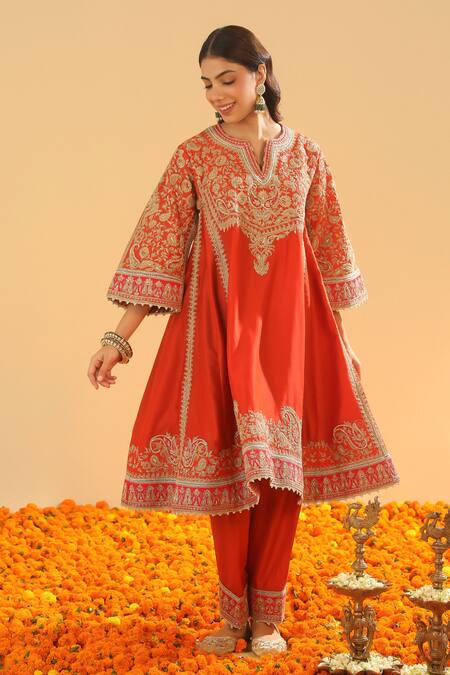 Buy Sheetal Batra Orange , Organza Diamonds, Ornate Paisley Embroidered Anarkali Set Online at Aza Fashions Buy_Sheetal Batra_Orange , Organza Diamonds, Ornate Paisley Embroidered Anarkali Set _Online_at_Aza_Fashions