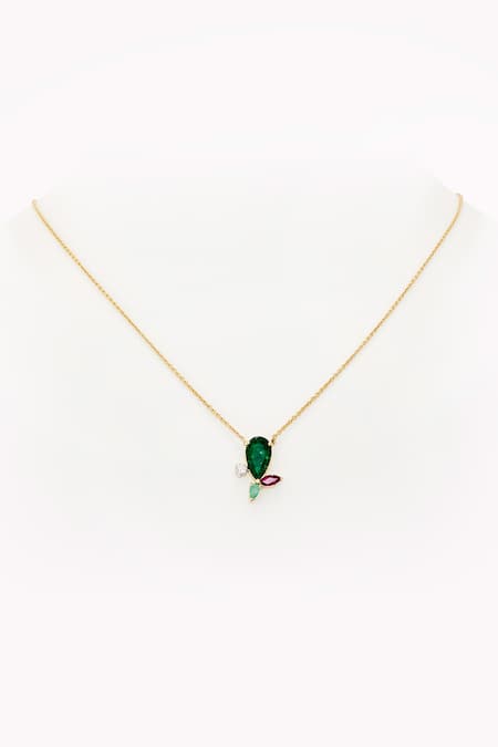 Rowas Jewels 14kt Gold Tear Drop Pendant Necklace 