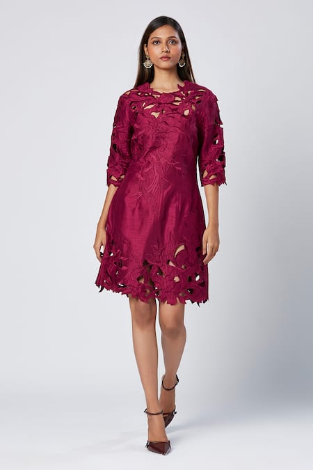 Madder Much Cassie Floral Cutrwork Dress 