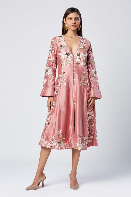 Madder Much Nash Embroidered Button Down Dress 