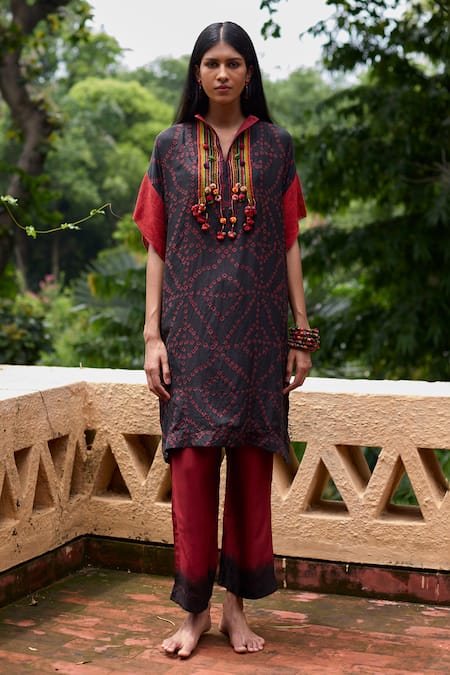 Medha Bandhani Pattern Tunic & Ombre Dyed Pant Set 