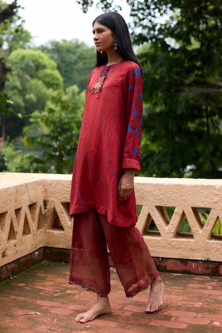 Medha Bandhani Placement Pattern Tunic & Pant Set 