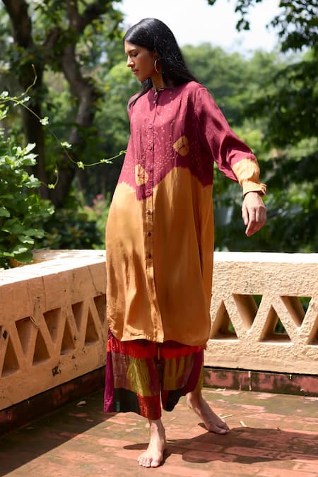 Medha Bandhani Patchwork Pattern Kurta & Pant Set 