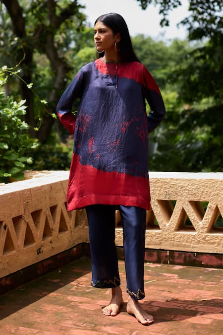 Medha Tie Dye Placement Kurta & Pant Set 