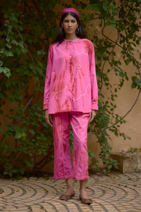 Medha Bandhani Pattern Shirt & Pant Set 