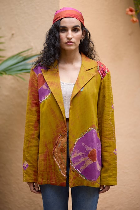 Medha Bandhani Placement Pattern Jacket 