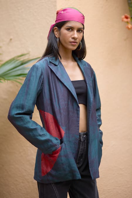 Medha Tie Dye Placement Pattern Jacket 