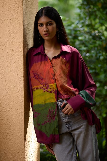 Medha Tie Dye Panelled Shirt 