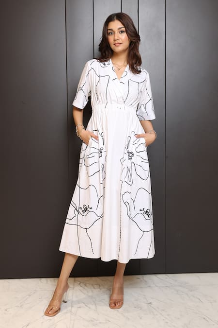 Nassh Crocus Abstract Print Dress 