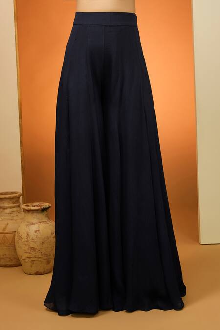 Neha Khullar Blue Silk Organza, Viscose Pearls, Embroidered Short Anarkali Sharara Set Online at Aza Fashions Neha Khullar_Blue Silk Organza, Viscose Pearls, Embroidered Short Anarkali Sharara Set _Online_at_Aza_Fashions