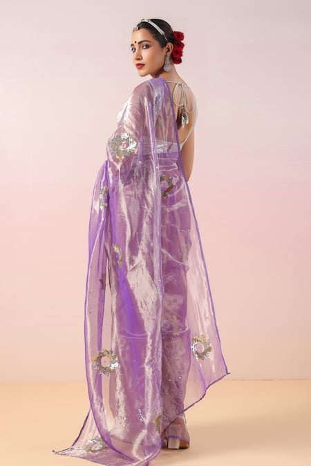 Ruar India Hawa Mahal Sequin Embroidered Saree & Blouse 