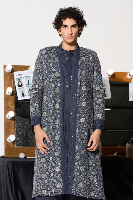 Buy Twenty Nine Gray Cotton, Silk Mirrors, Sequins Grey Embroidered Kurta And Pant Set Online at Aza Fashions Buy_Twenty Nine_Gray Cotton, Silk Mirrors, Sequins Grey Embroidered Kurta And Pant Set _Online_at_Aza_Fashions