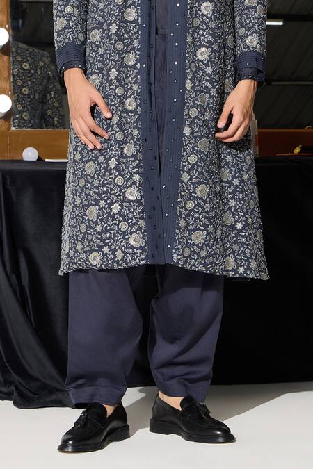 Shop Twenty Nine Gray Cotton, Silk Mirrors, Sequins Grey Embroidered Kurta And Pant Set Online at Aza Fashions Shop_Twenty Nine_Gray Cotton, Silk Mirrors, Sequins Grey Embroidered Kurta And Pant Set _Online_at_Aza_Fashions
