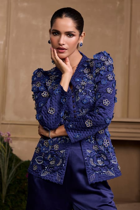 Chandrima Quilted Peplum Jacket 