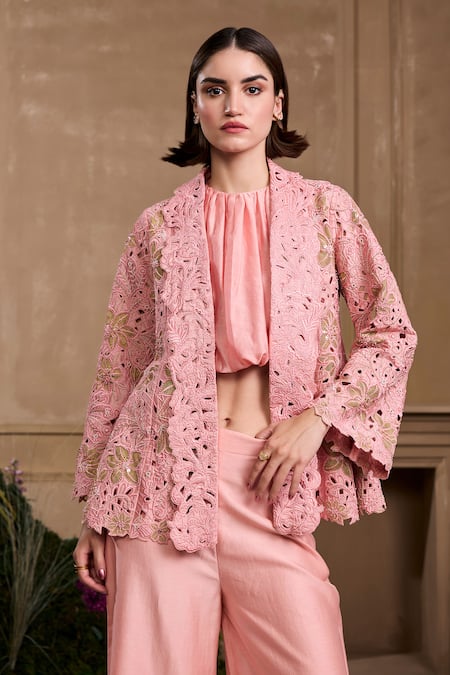 Chandrima Floral Embellished Flared Jacket 