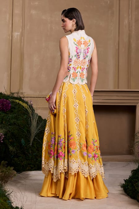 Chandrima Floral Cutwork Layered Lehenga 