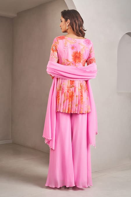 Sammohi By Moksha And Hiral Floral Print Peplum Kurta Set 