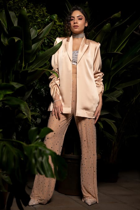 Sonam Parmar Jhawar Khloe Satin Blazer & Pant Set 