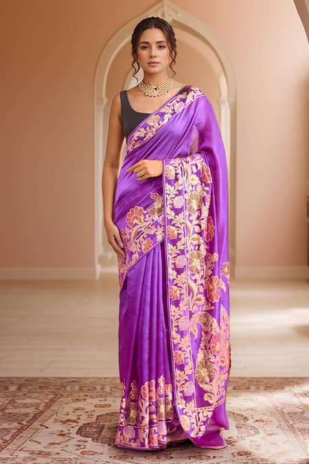 Samyukta Singhania Woven Hem Saree With Running Blouse 