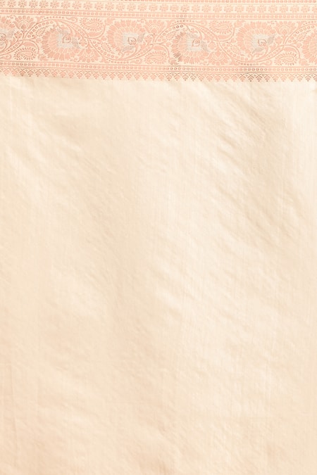 Buy_Samyukta Singhania_Cream Silk, Chanderi Woven Geometric Pattern Saree 