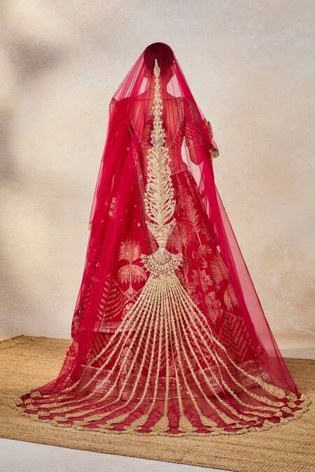 Buy Masaba Red , Organza Embroidery, Sequins Round Anar Bridal Lehenga Set Online at Aza Fashions Buy_Masaba_Red , Organza Embroidery, Sequins Round Anar Bridal Lehenga Set _Online_at_Aza_Fashions